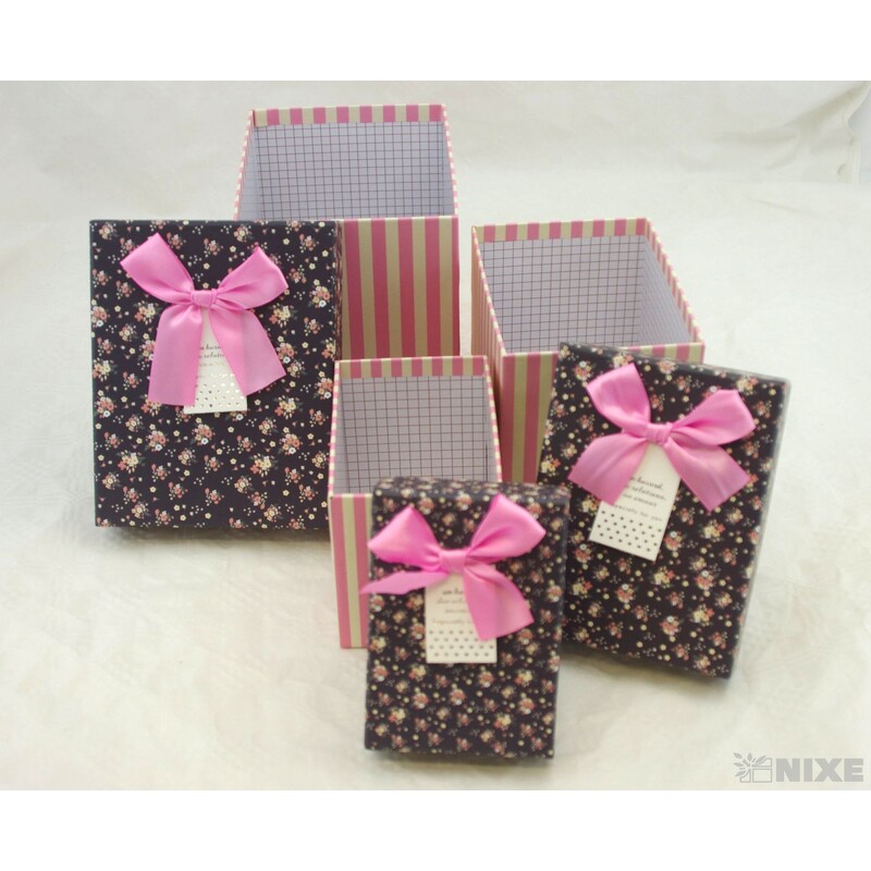 KRABICE 3ks 16x15x13cm 14x12x11 12x10x8*MIX BAREV