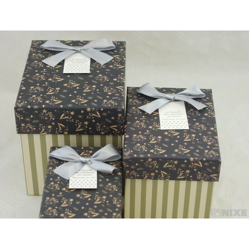 KRABICE 3ks 16x15x13cm 14x12x11 12x10x8*MIX BAREV