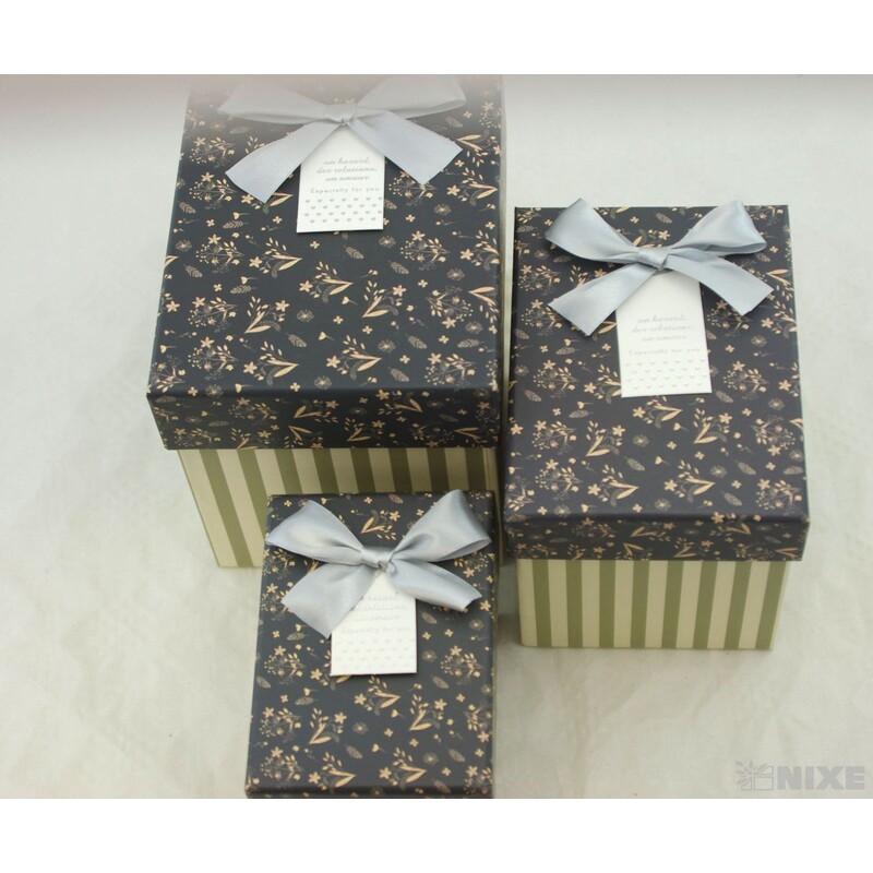 KRABICE 3ks 16x15x13cm 14x12x11 12x10x8*MIX BAREV