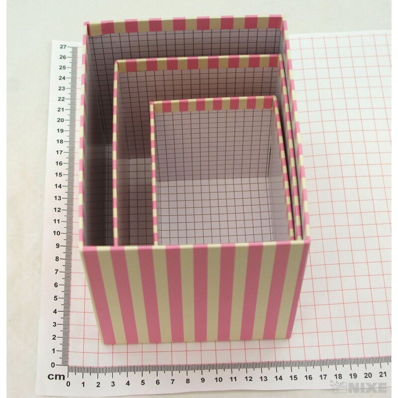 KRABICE 3ks 16x15x13cm 14x12x11 12x10x8*MIX BAREV