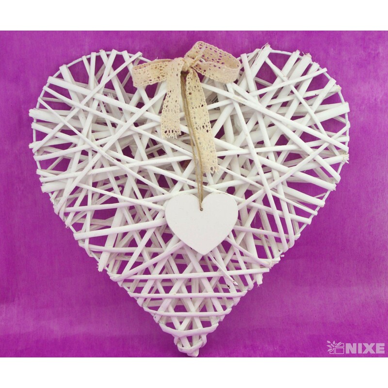 SRDCE ZÁVĚS 35cm*BÍLÁ