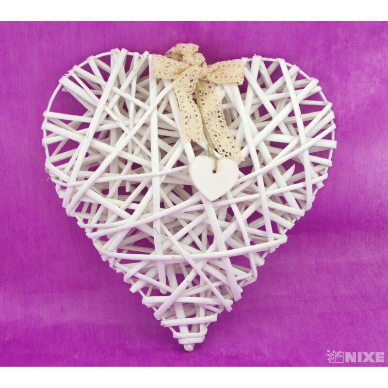 SRDCE ZÁVĚS 30cm*BÍLÁ