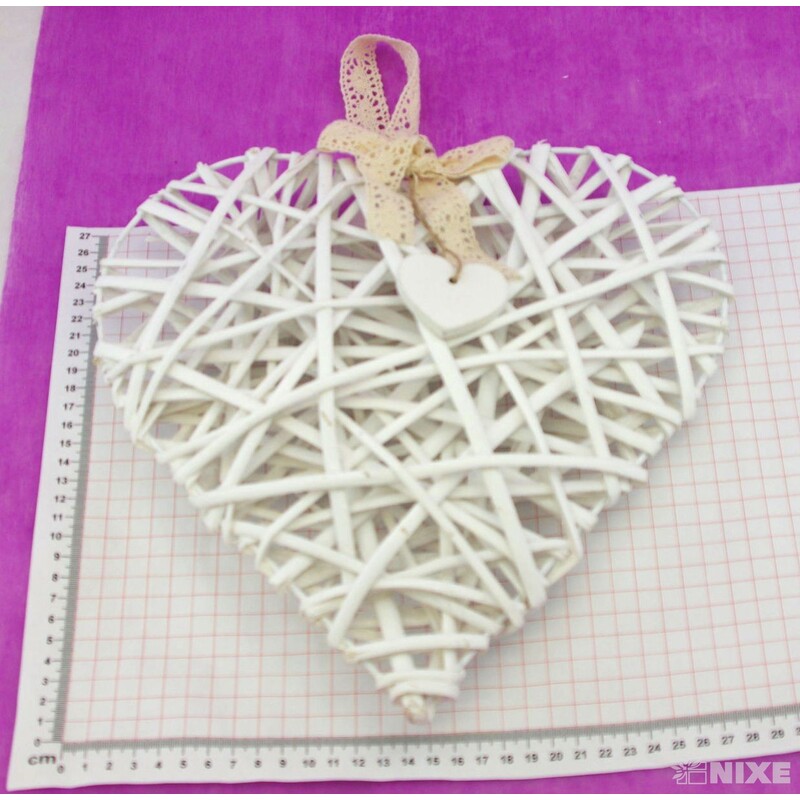 SRDCE ZÁVĚS 30cm*BÍLÁ