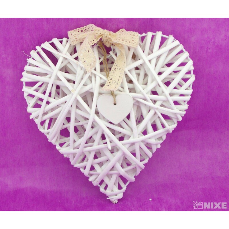 SRDCE ZÁVĚS 25cm*BÍLÁ