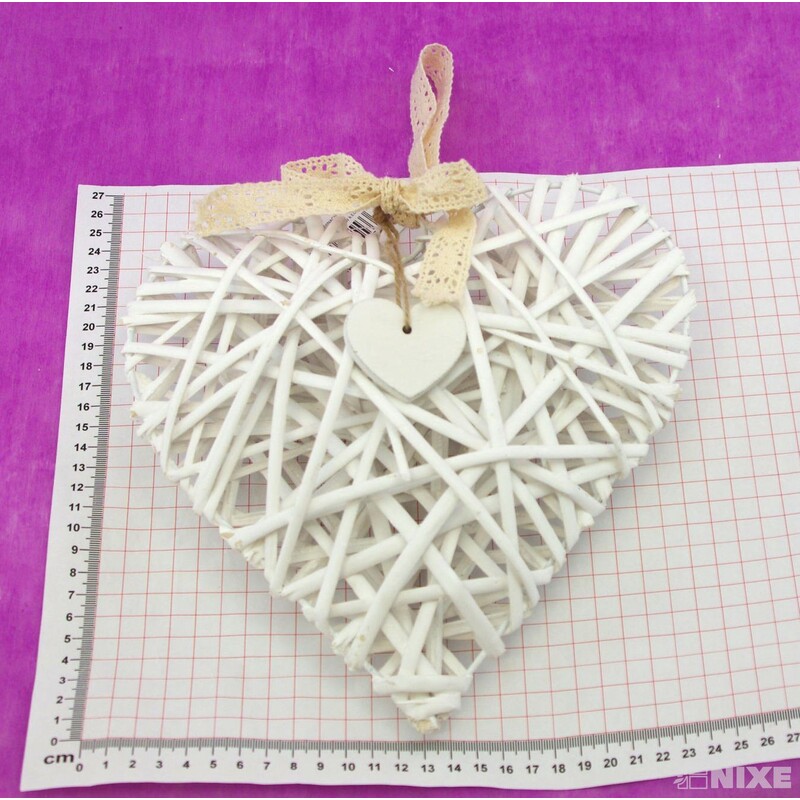 SRDCE ZÁVĚS 25cm*BÍLÁ