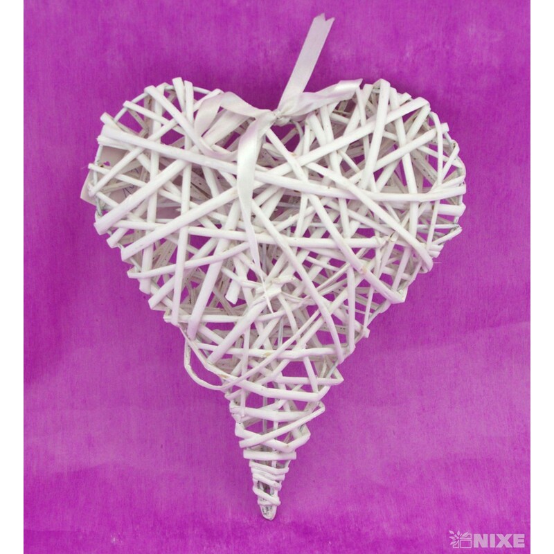 SRDCE ZÁVĚS 25cm*BÍLÁ