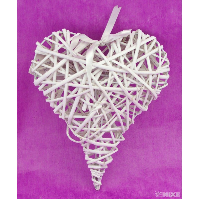 SRDCE ZÁVĚS 25cm*BÍLÁ