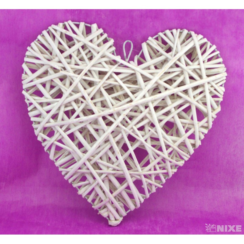 SRDCE ZÁVĚS 37cm*BÍLÁ