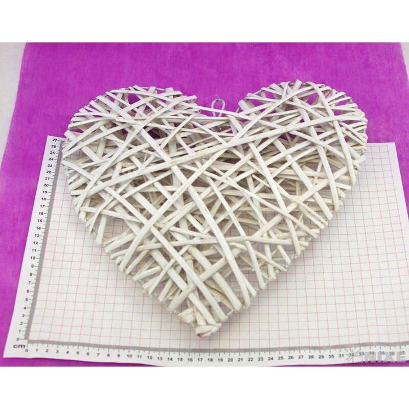 SRDCE ZÁVĚS 37cm*BÍLÁ