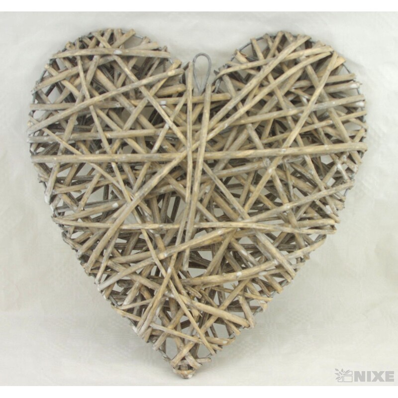 SRDCE ZÁVĚS 37cm*ŠEDÁ