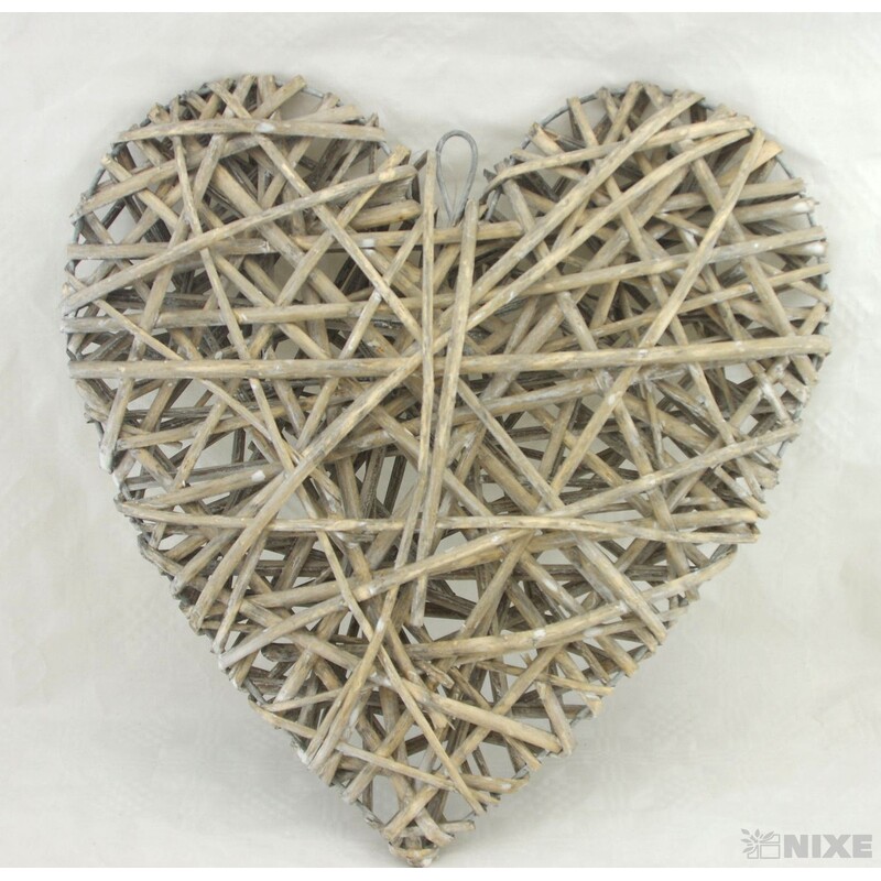 SRDCE ZÁVĚS 37cm*ŠEDÁ