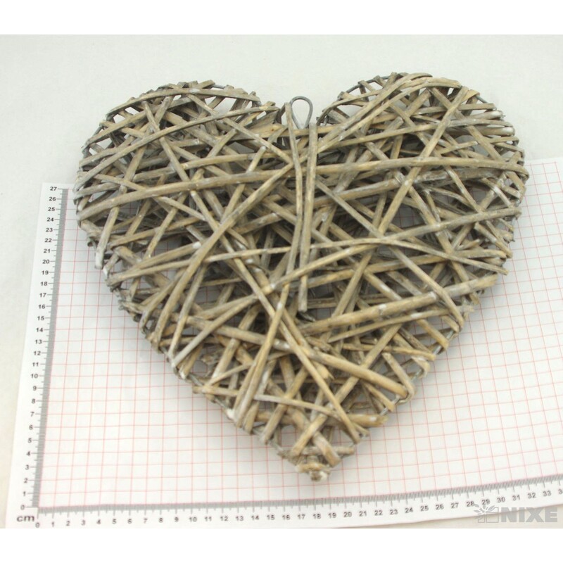 SRDCE ZÁVĚS 37cm*ŠEDÁ