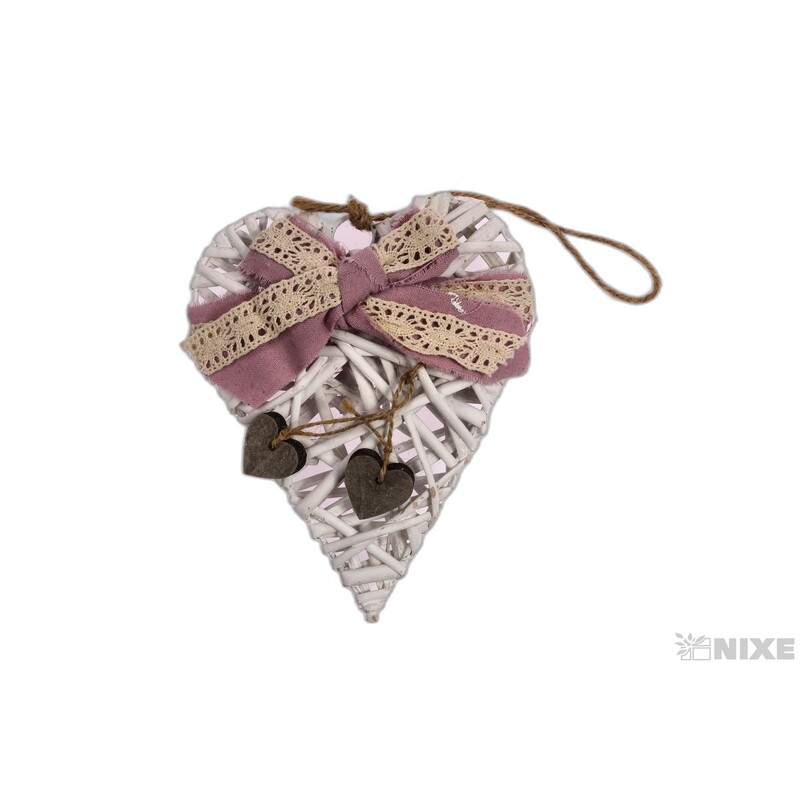 ZÁVĚS SRDCE ZDOBENÉ 19cm*