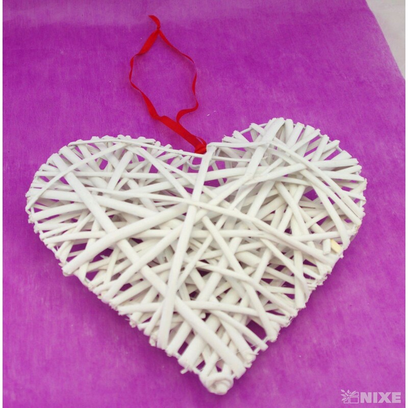 ZÁVĚS SRDCE 29cm*BÍLÁ