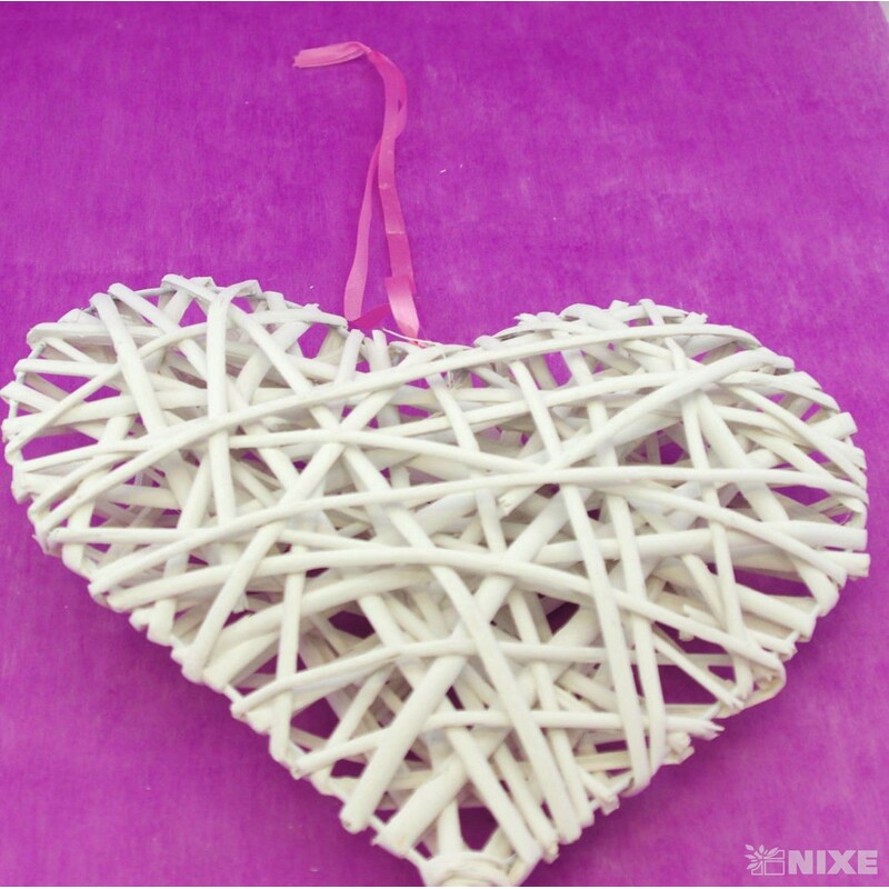 ZÁVĚS SRDCE 29cm*BÍLÁ