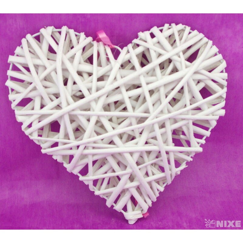 ZÁVĚS SRDCE 29cm*BÍLÁ