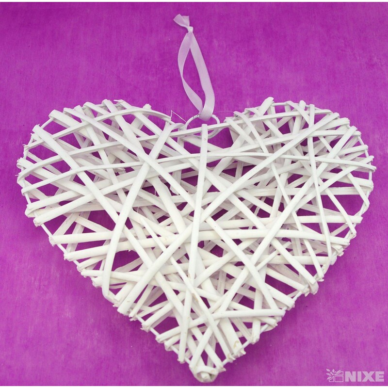 SRDCE ZÁVĚS 35cm*BÍLÁ