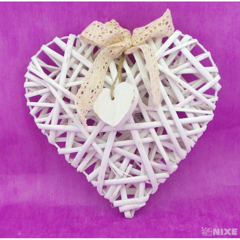 SRDCE ZÁVĚS 20cm*BÍLÁ