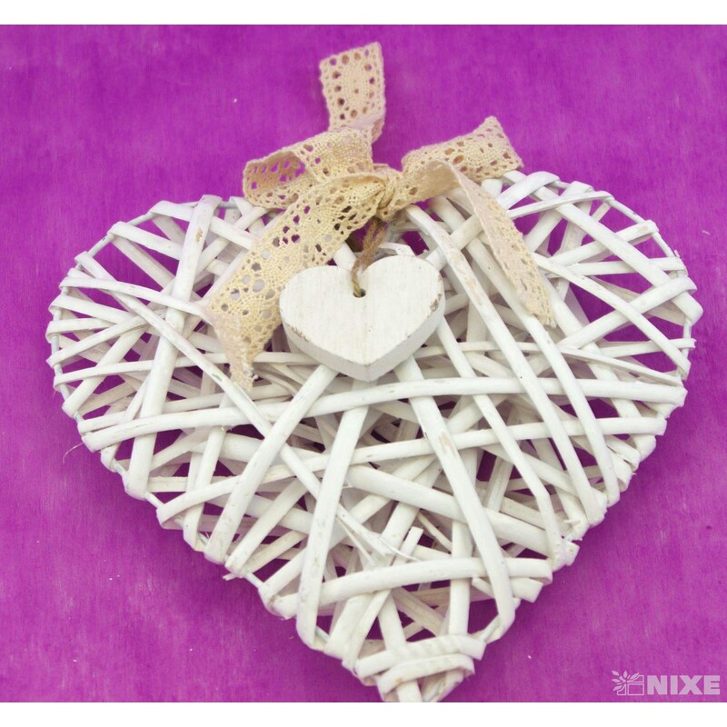 SRDCE ZÁVĚS 20cm*BÍLÁ