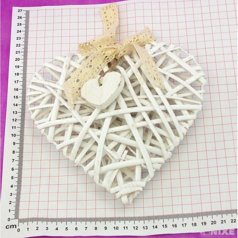 SRDCE ZÁVĚS 20cm*BÍLÁ