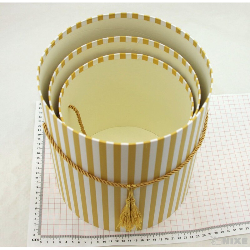 KVĚTINOVÝ BOX PRUH 3ks pr. 23x25cm 20x21 18,5x19*ZLATÁ