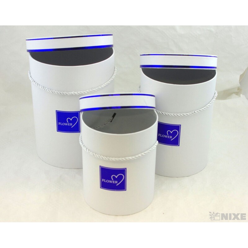 KVĚTINOVÝ BOX 3ks pr. 12x12cm 16x14cm 19x16cm*BÍLÁ