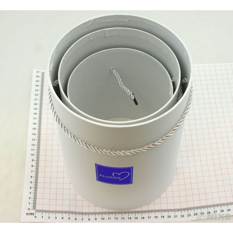 KVĚTINOVÝ BOX 3ks pr. 12x12cm 16x14cm 19x16cm*BÍLÁ