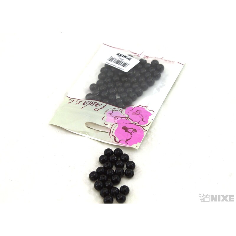 KORÁLKY 10mm cca 104ks*ČERNÁ