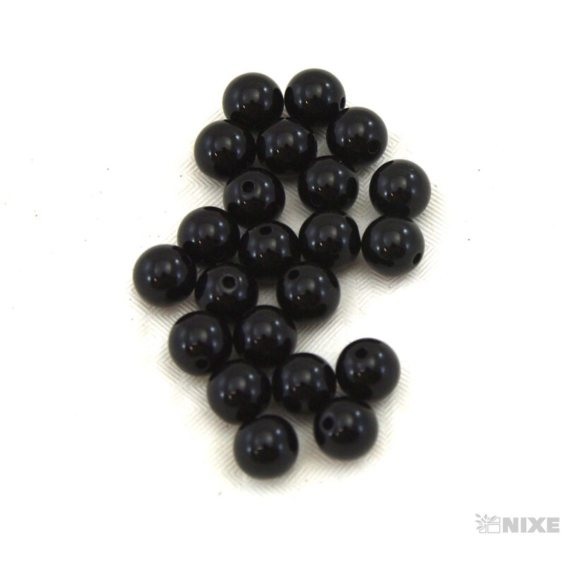 KORÁLKY 10mm cca 104ks*ČERNÁ