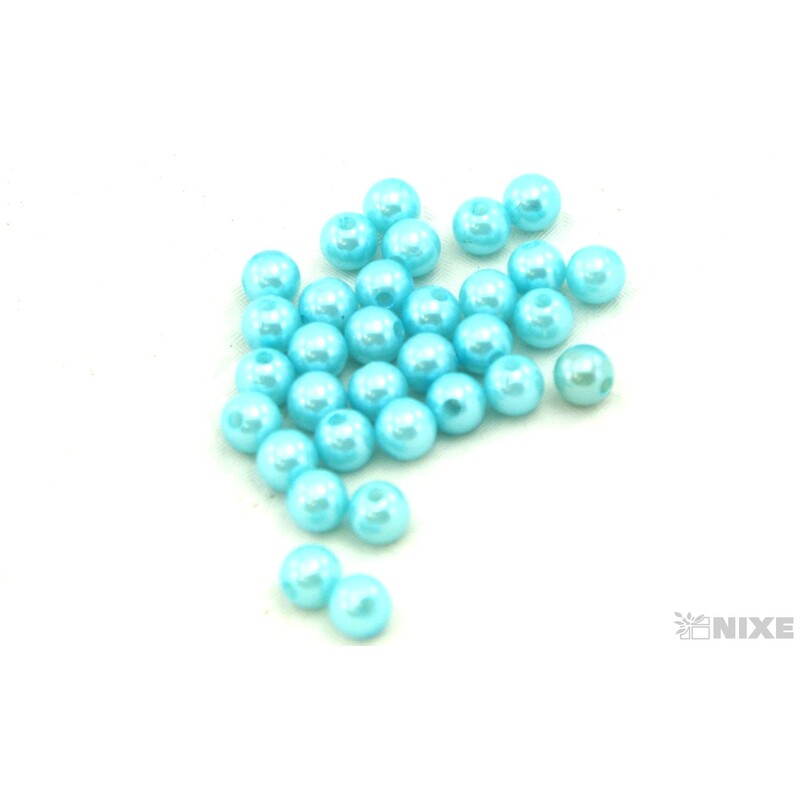 KORÁLKY 10mm cca 104ks*MODRÁ SV.