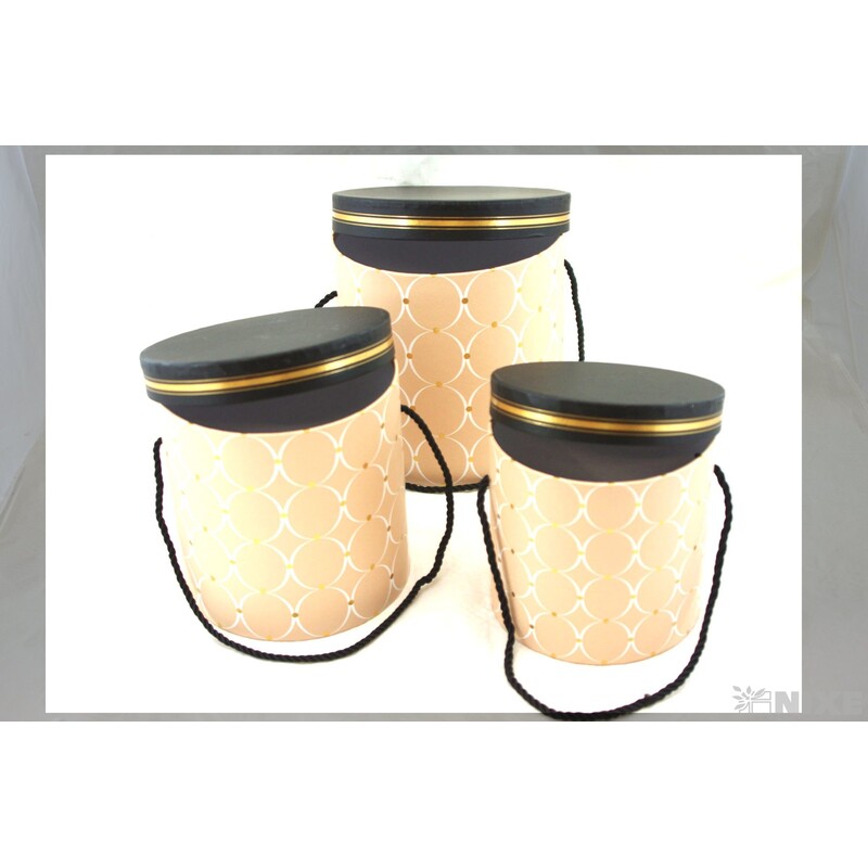 KVĚTINOVÝ BOX 3ks pr. 19x18cm 16x16 14x14*HNĚDÁ SV.