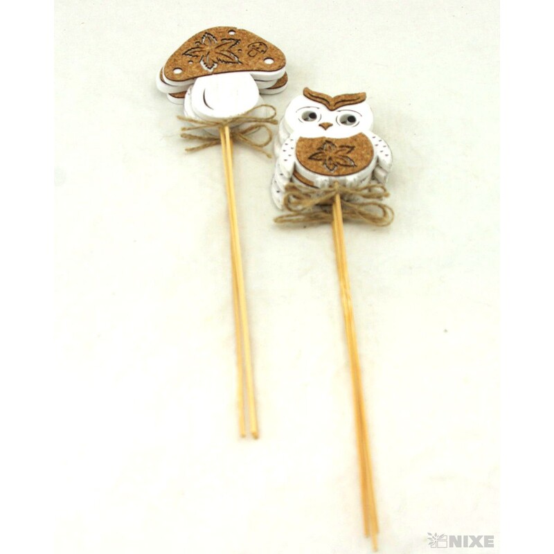 ZÁPICH SOVA+HŘÍBEK 6x27cm 6ks*BÍLÁ