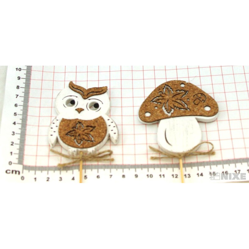 ZÁPICH SOVA+HŘÍBEK 6x27cm 6ks*BÍLÁ