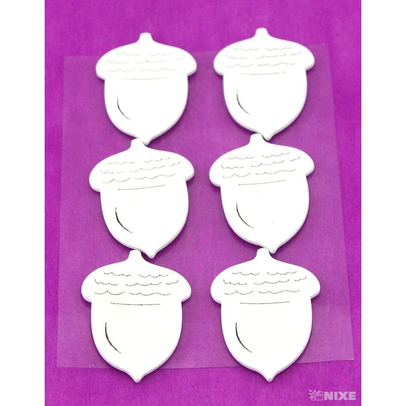 PODZIM NALEPOVACÍ 4x2,5cm 6ks*BÍLÁ