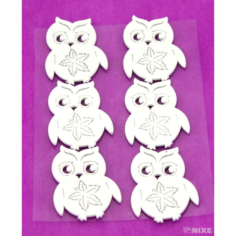 PODZIM NALEPOVACÍ 4x2,5cm 6ks*BÍLÁ