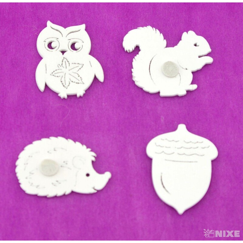 PODZIM NALEPOVACÍ 4x2,5cm 6ks*BÍLÁ