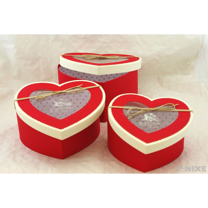 KRABICE SRDCE 23x12cm 20x11 18x09*MIX BAREV