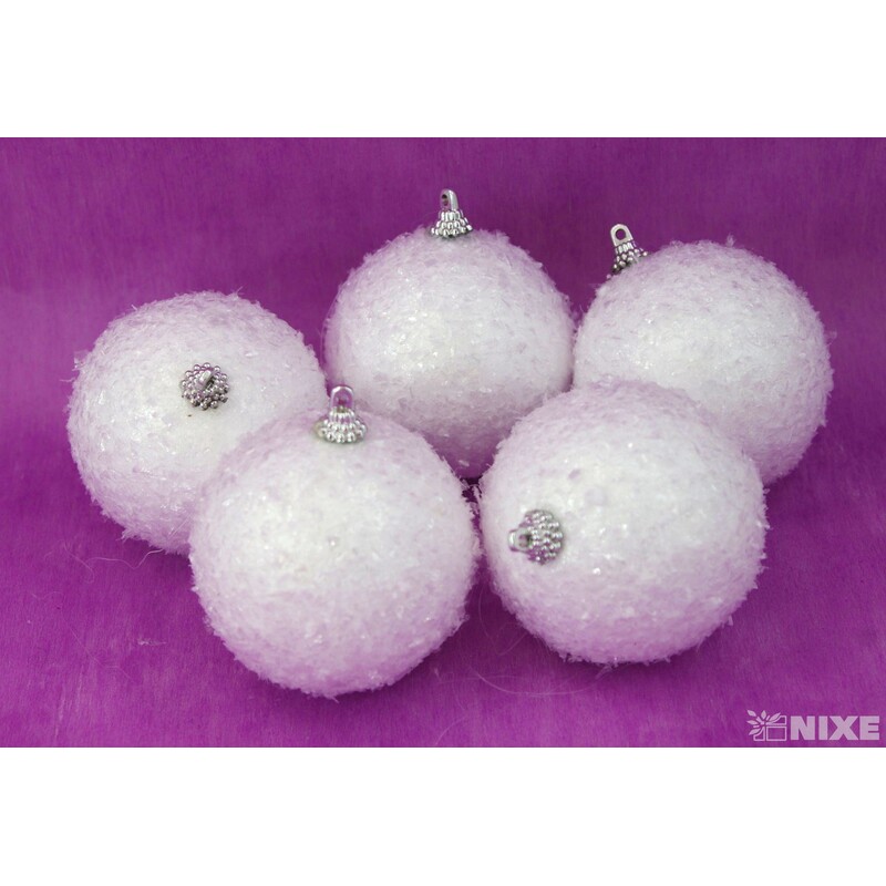 KOULE ZÁVĚS 7cm 12ks*BÍLÁ