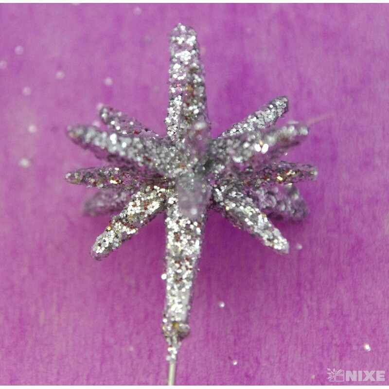 ŠPENDLÍK HVĚZDA 30mmx9cm 36ks*STŘÍBRNÁ