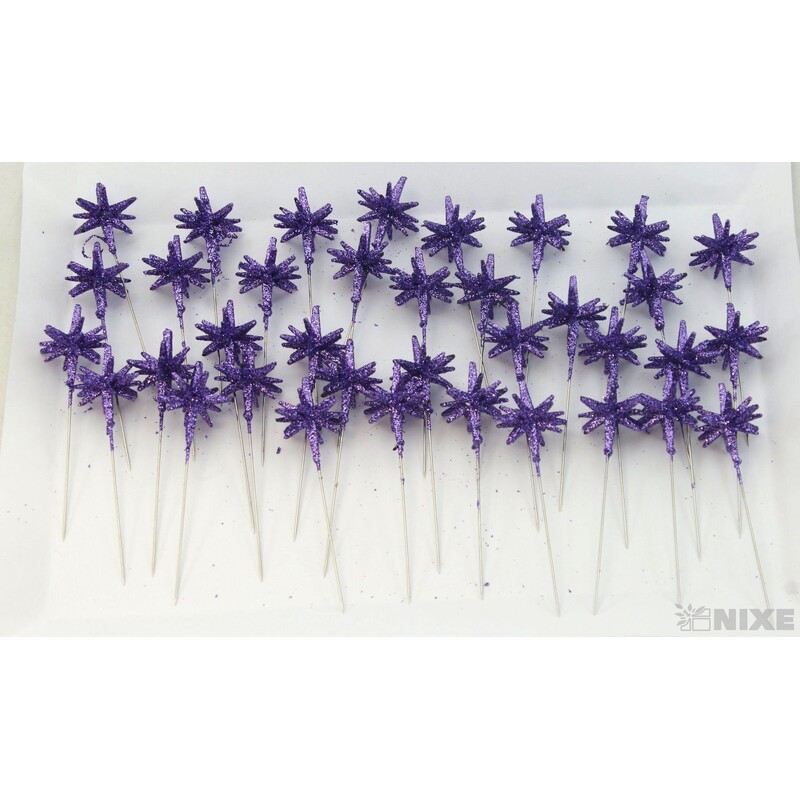 ŠPENDLÍK HVĚZDA 30mmx9cm 36ks*FIALOVÁ