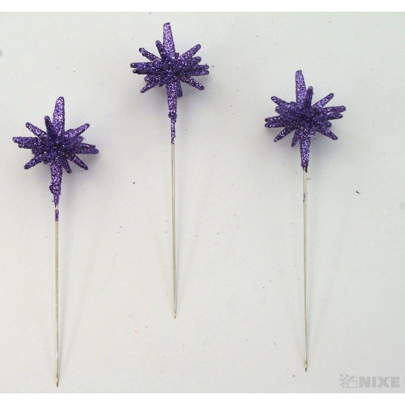 ŠPENDLÍK HVĚZDA 30mmx9cm 36ks*FIALOVÁ