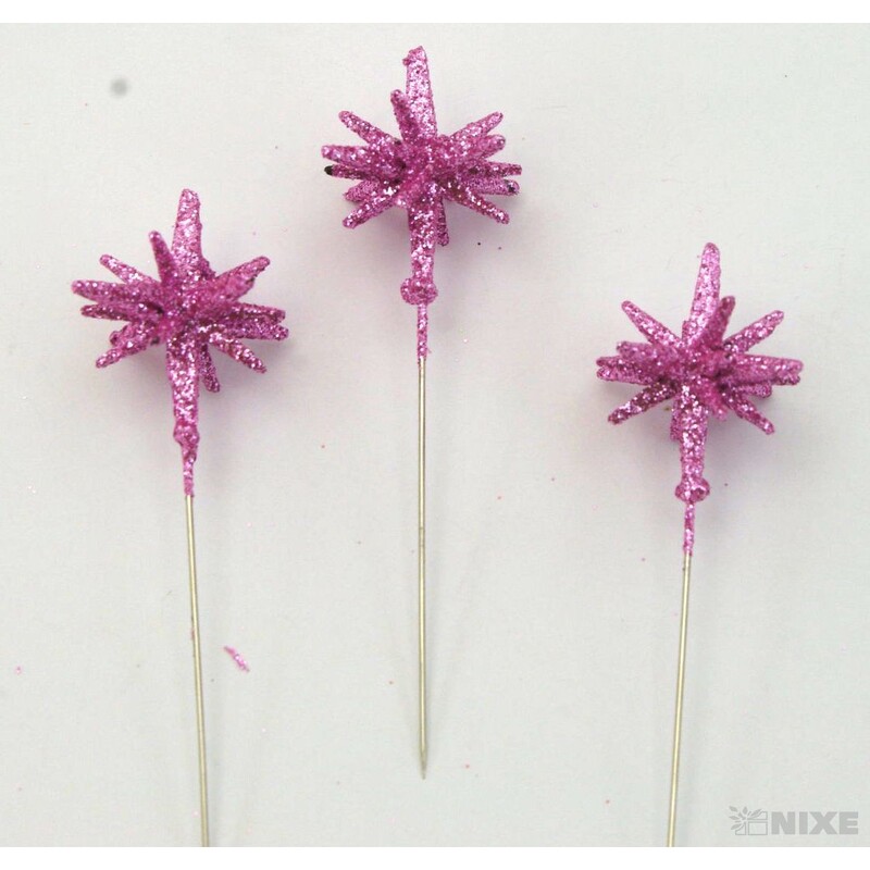 ŠPENDLÍK HVĚZDA 30mmx9cm 36ks*RŮŽOVÁ