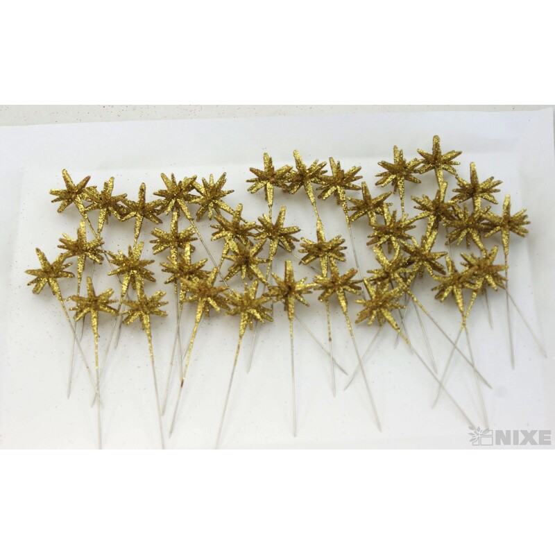ŠPENDLÍK HVĚZDA 30mmx9cm 36ks*ZLATÁ