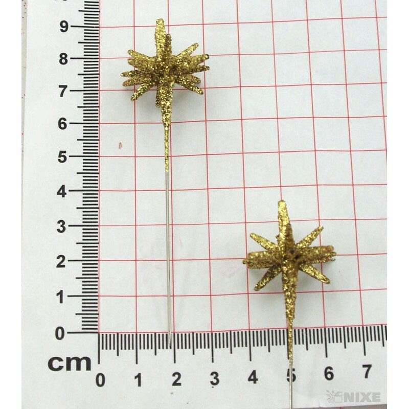 ŠPENDLÍK HVĚZDA 30mmx9cm 36ks*ZLATÁ