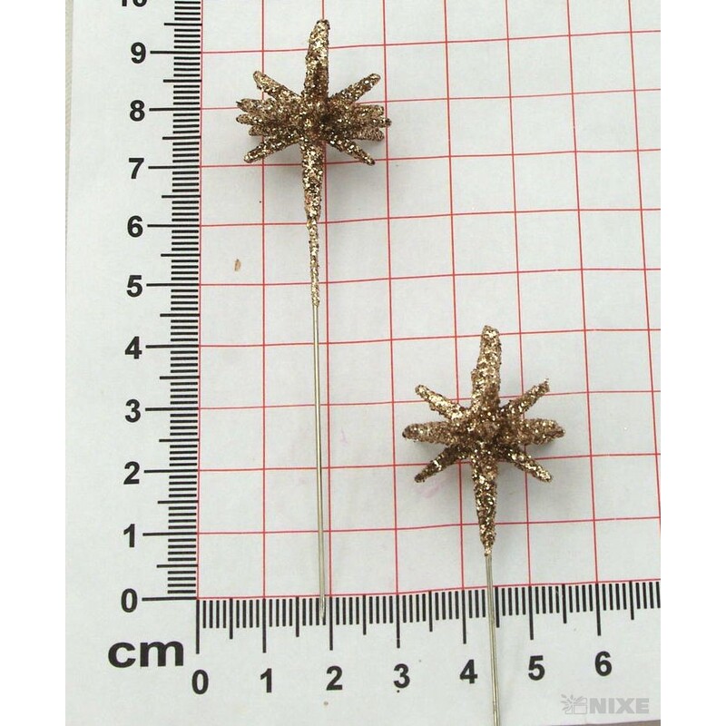 ŠPENDLÍK HVĚZDA 30mmx9cm 36ks*ZLATÁ ANT.