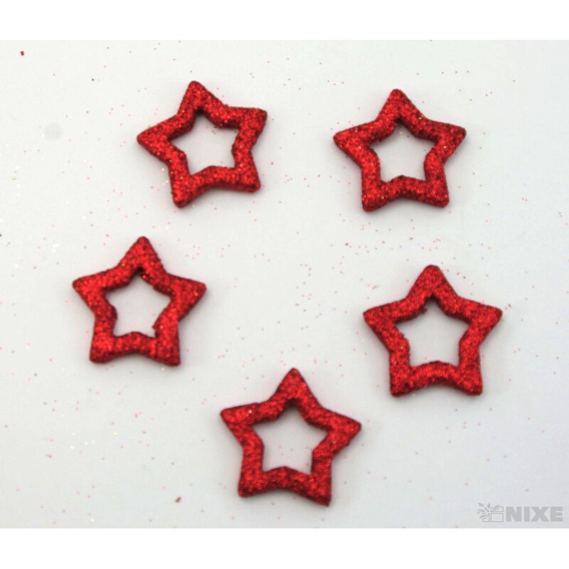 HVĚZDA 3,5cm 48ks*ČERVENÁ
