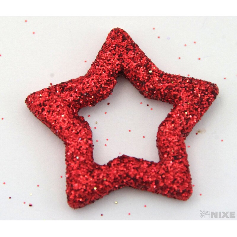 HVĚZDA 3,5cm 48ks*ČERVENÁ