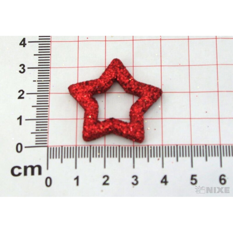 HVĚZDA 3,5cm 48ks*ČERVENÁ