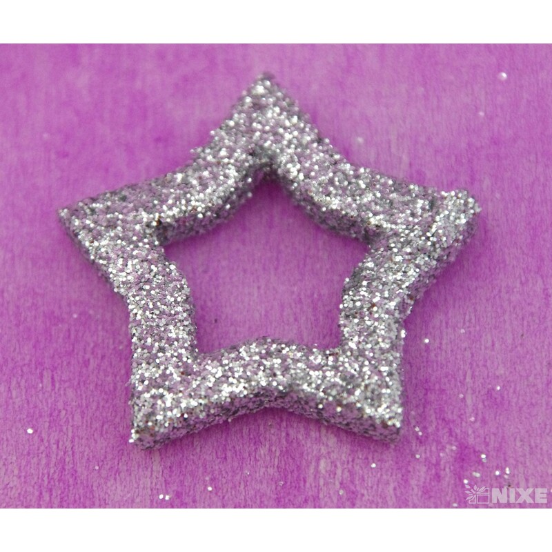 HVĚZDA 3,5cm 48ks*STŘÍBRNÁ