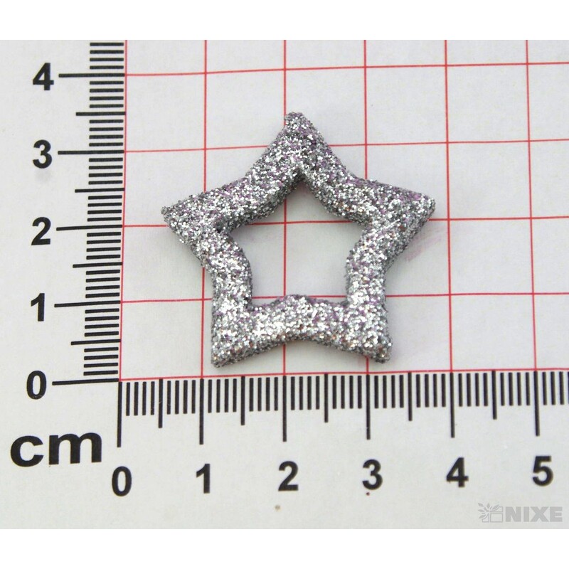 HVĚZDA 3,5cm 48ks*STŘÍBRNÁ